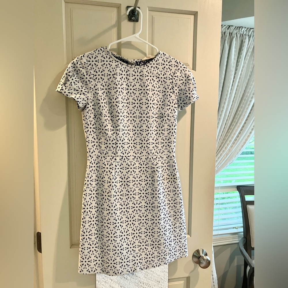 Brooks Brothers Navy and White Sheath Dress Size 0
